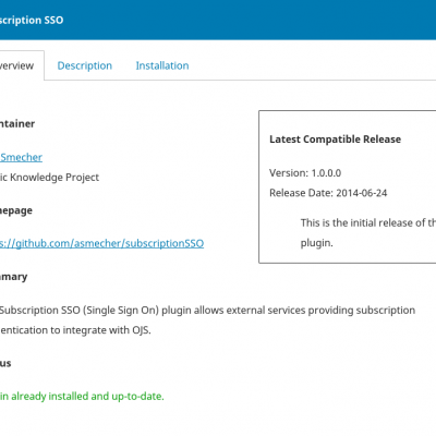 Plugin Updates | Public Knowledge Project