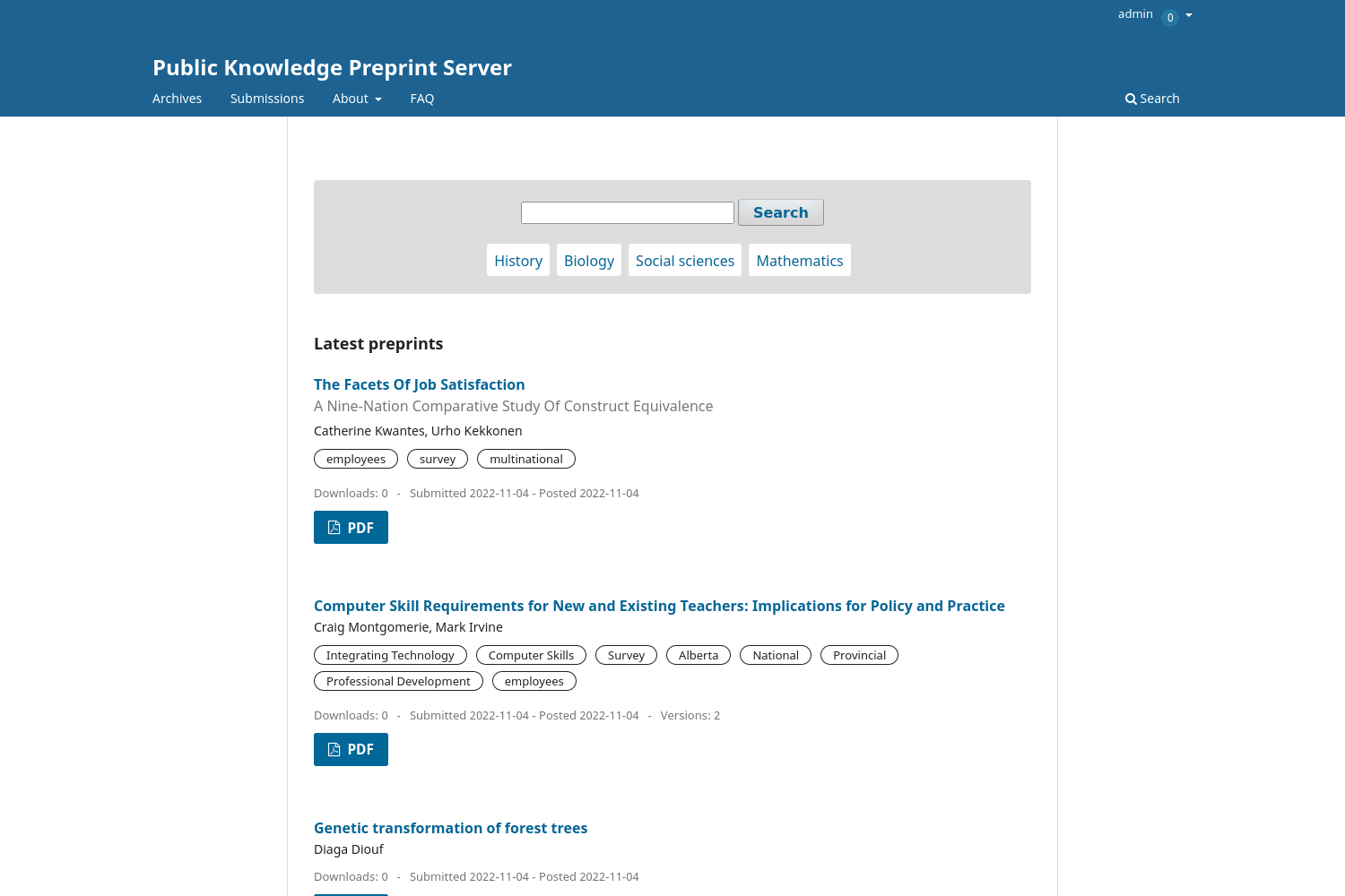 Open Preprint Systems (OPS) - Public Knowledge Project
