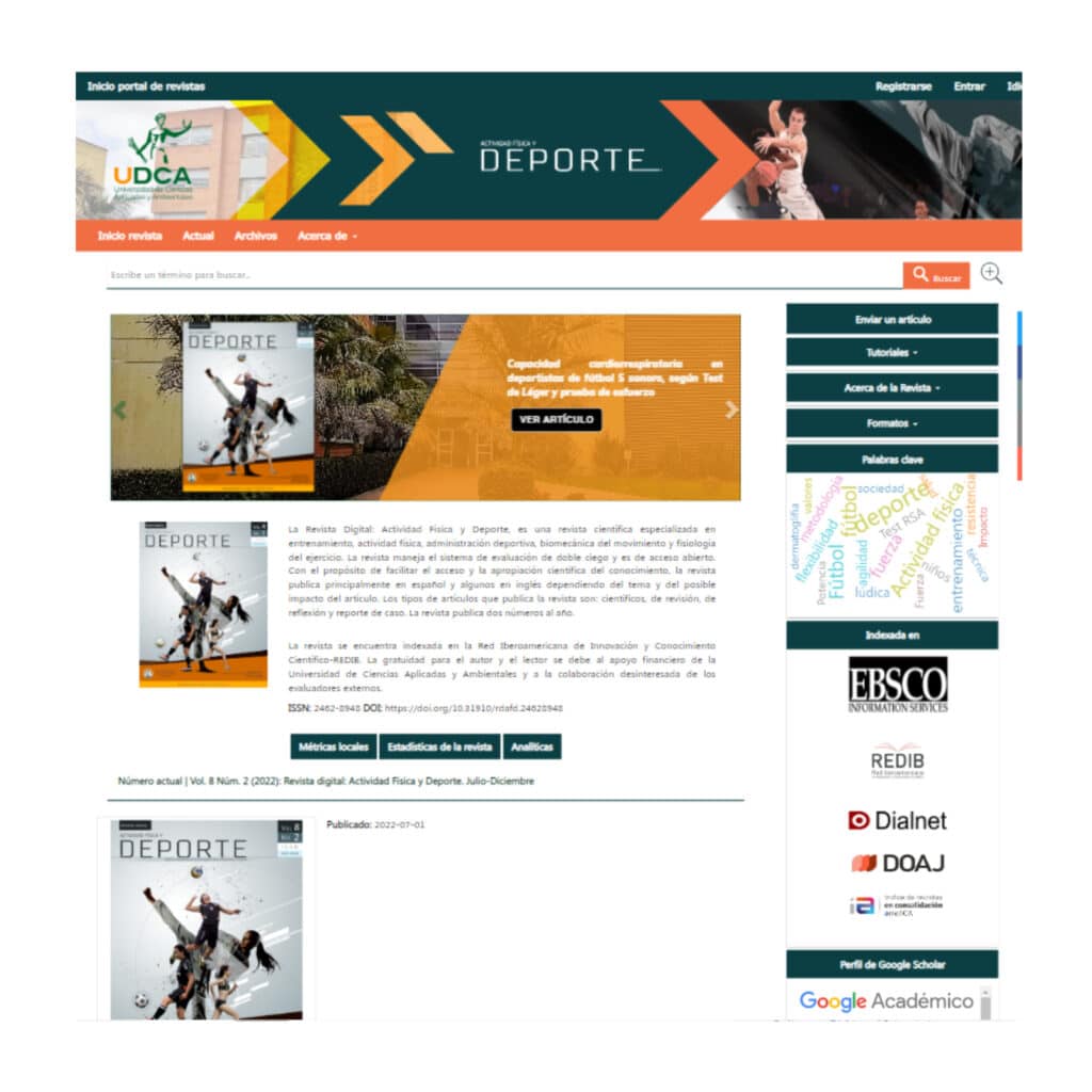Revista Digital: Actividad Física y Deporte Homepage