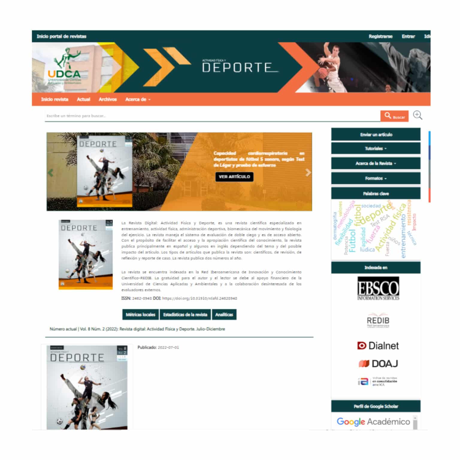 Revista Digital: Actividad Física y Deporte Homepage