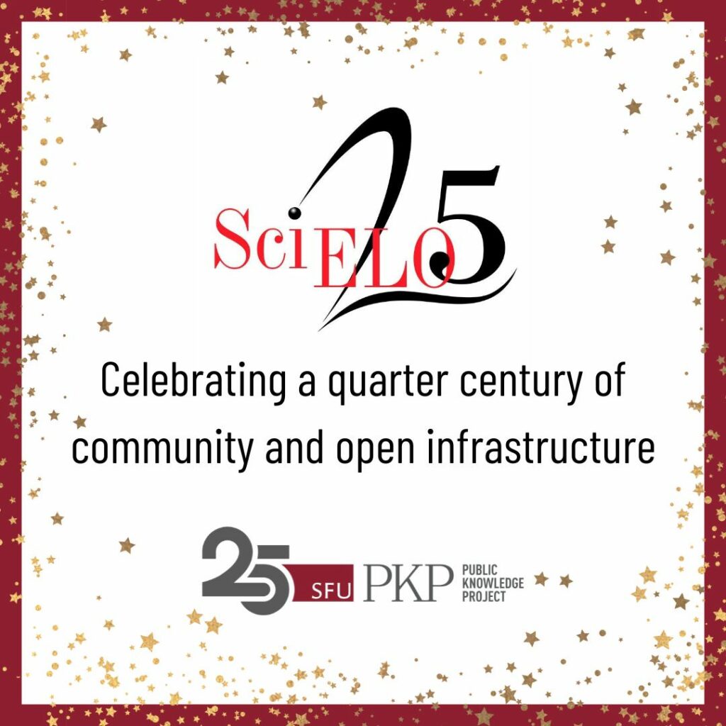 PKP shares SciELO's excitement as both organizations celebrate anniversaries this year. SciELO to celebrate 25 years with a series of events.