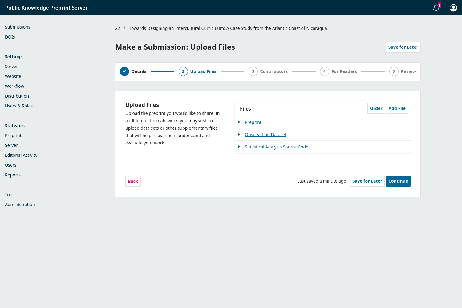 Open Preprint Systems (OPS) - Public Knowledge Project