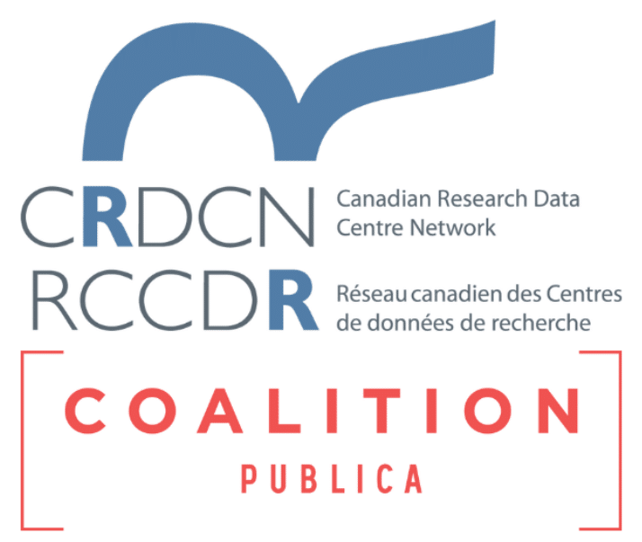 Canadian Research Data Centre Network and Coalition Publica logos