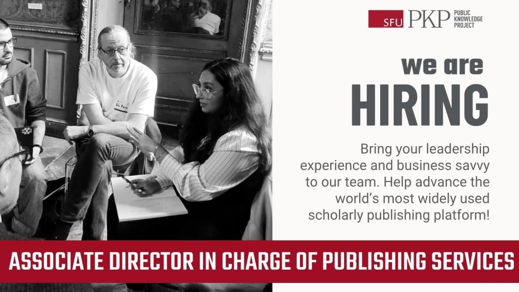 Bring your leadership experience and business savvy to our team. Help advance the world's most widely used scholarly publishing platform! Devika Goel presents her ideas to a group at a PKP sprint.